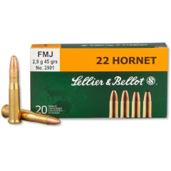 Náboj Sellier&Bellot 22 HORNET FMJ 45grs/2,9g Náboj Sellier&Bellot 22 HORNET FMJ 45grs/2,9g