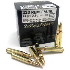Náboj Sellier&Bellot 223 Remington FMJ 3,6g/55grs (100ks) Náboj Sellier&Bellot 223 Remington FMJ 3,6g/55grs (100ks)