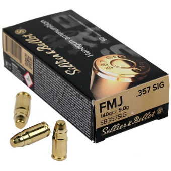 Náboj Sellier&Bellot 357 Sig FMJ 9,0g/140grs Náboj Sellier&Bellot 357 Sig FMJ 9,0g/140grs