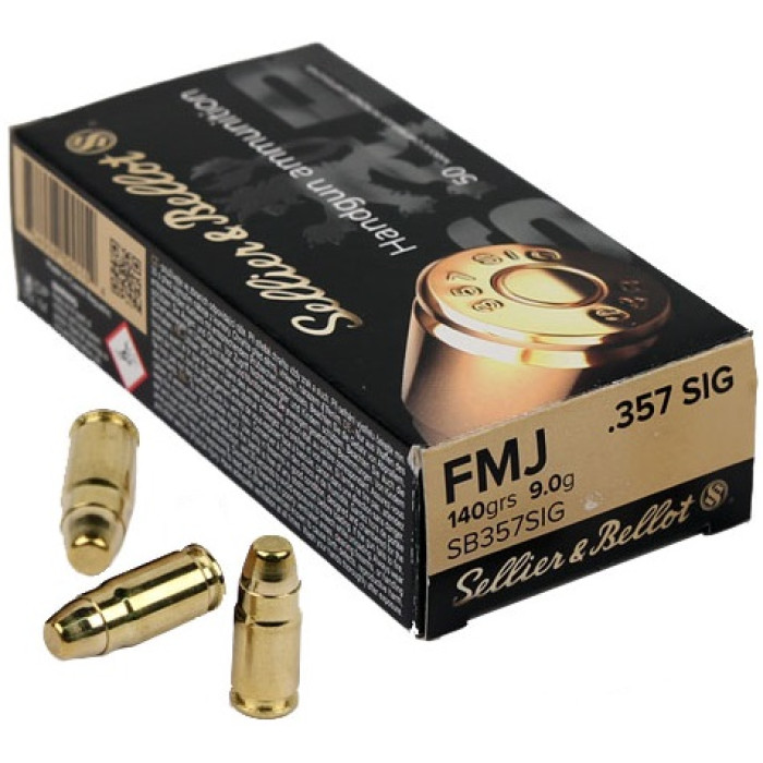 Náboj Sellier&Bellot 357 Sig FMJ 9,0g/140grs