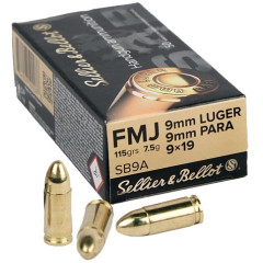 Náboj Sellier&Bellot 9 Luger FMJ 7,5g/115grs Náboj Sellier&Bellot 9 Luger FMJ 7,5g/115grs