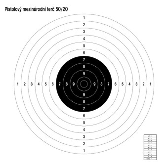 Medzinárodný pištoľový terč 50/20 Medzinárodný pištoľový terč 50/20