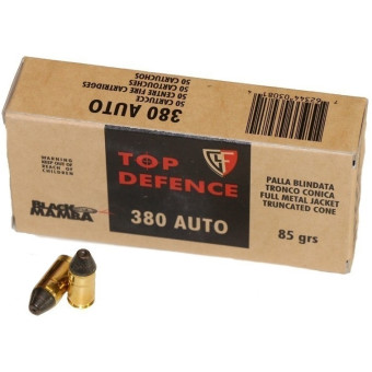 Náboj FIOCCHI 380 AUTO (9mm Browning) FMJTC BM 85grs/5,5g Black Mamba