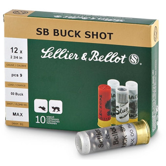 Brokové náboje Sellier&Bellot 12/76 BuckShot 53g / 4,5mm Brokové náboje Sellier&Bellot 12/76 BuckShot 53g / 4,5mm