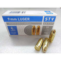 Náboj STV 9mm Luger FMJ 8,0g/124grs Náboj STV 9mm Luger FMJ 8,0g/124grs