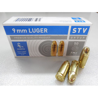 Náboj STV 9mm Luger FMJ 8,0g/124grs
