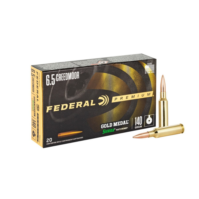6,5 Creedmoor Federal Premium Gold Medal Sierra MatchKing HP140gr/9,07g (GM65CRD1)