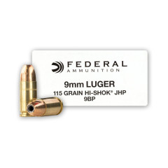 9mm Luger Federal Hi-Shok 115gr/7,45g JHP (9BP) 9mm Luger Federal Hi-Shok 115gr/7,45g JHP (9BP)