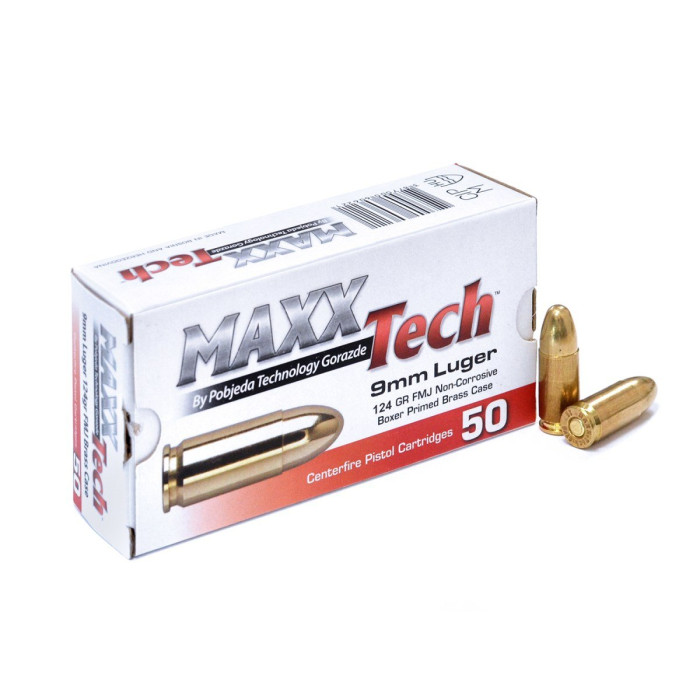 9mm Luger MAXXTech 124gr/8,04g FMJ