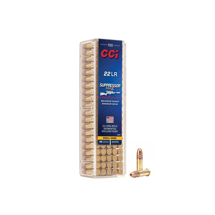 .22LR CCI Suppressor Max 45gr/2,92g Segmented HP, 100ks (22SMX)