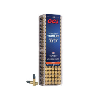 .22LR CCI Clean-22 40gr/2,59g Sub-Sonic Poly-Coated Blue LRN, 100 ks (934CC)