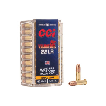 .22LR CCI Velocitor 40gr/2,59g Copper-Plated HP, 50 ks (0047)