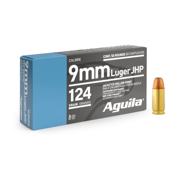 Aguila 9mm Luger 124gr/8,04g JHP (1E092125)