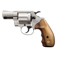 Revolver exp. Colt Detective Special nickel/wood, kal. 9mm Revolver exp. Colt Detective Special nickel/wood, kal. 9mm