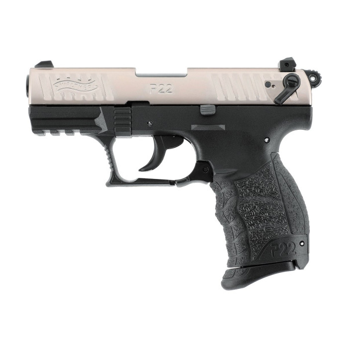 Pištoľ exp. Walther P22Q nickel, kal. 9mm P.A.K.
